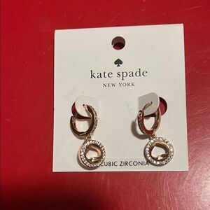 Kate Spade Rose Gold Earrings with Sparkling Accents